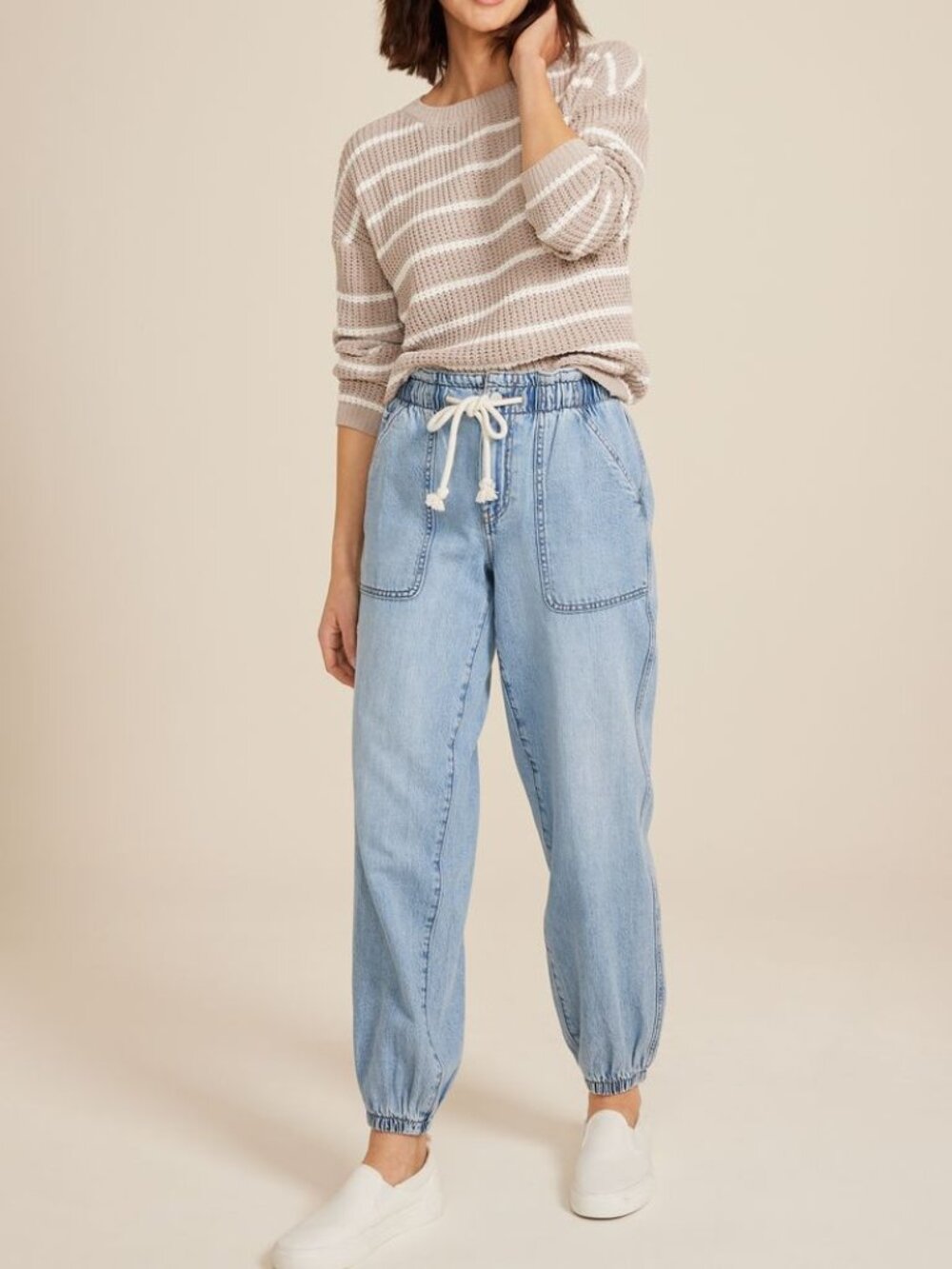 Maurices Soft Light Denim Mid-Rise Ankle Jogger